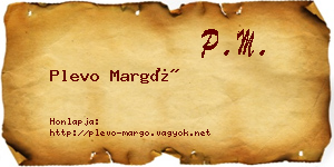 Plevo Margó névjegykártya